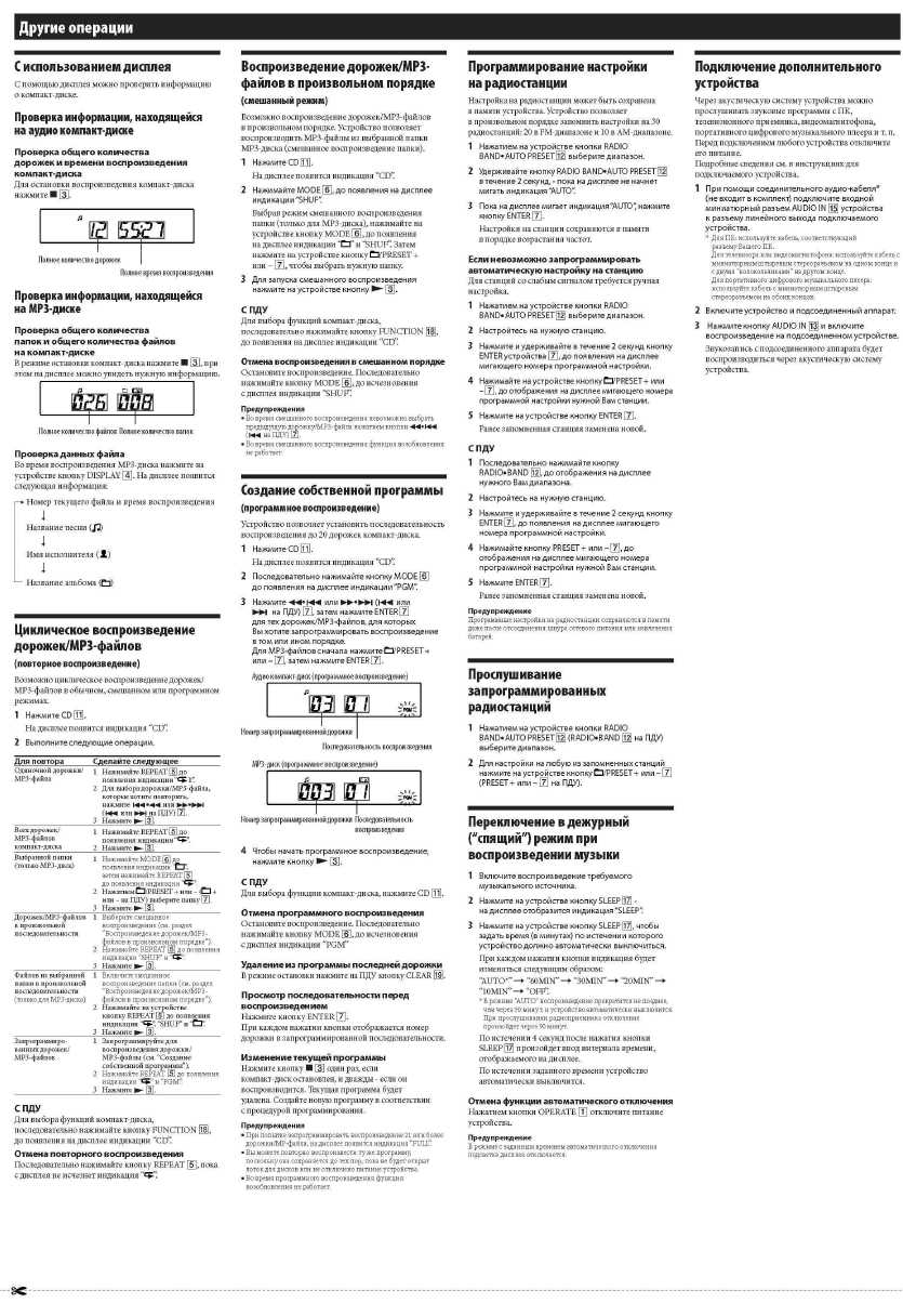 Инструкция Sony ZS-S50CP