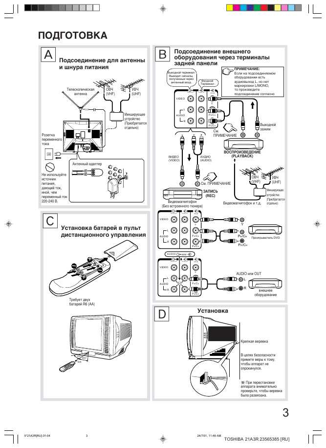 Инструкция Toshiba 21A3R