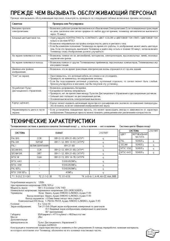 Инструкция Toshiba 21D7XRT