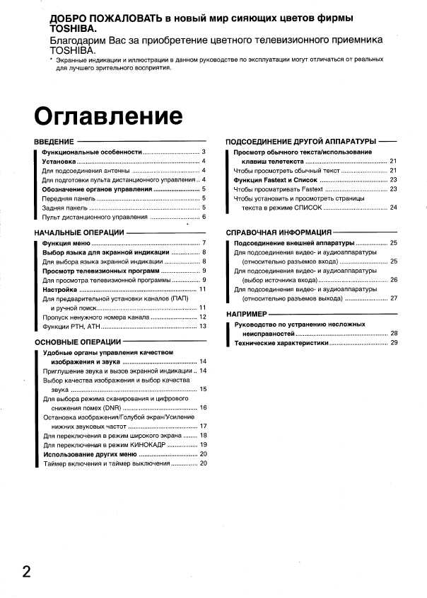 Инструкция Toshiba 29AZ8UR